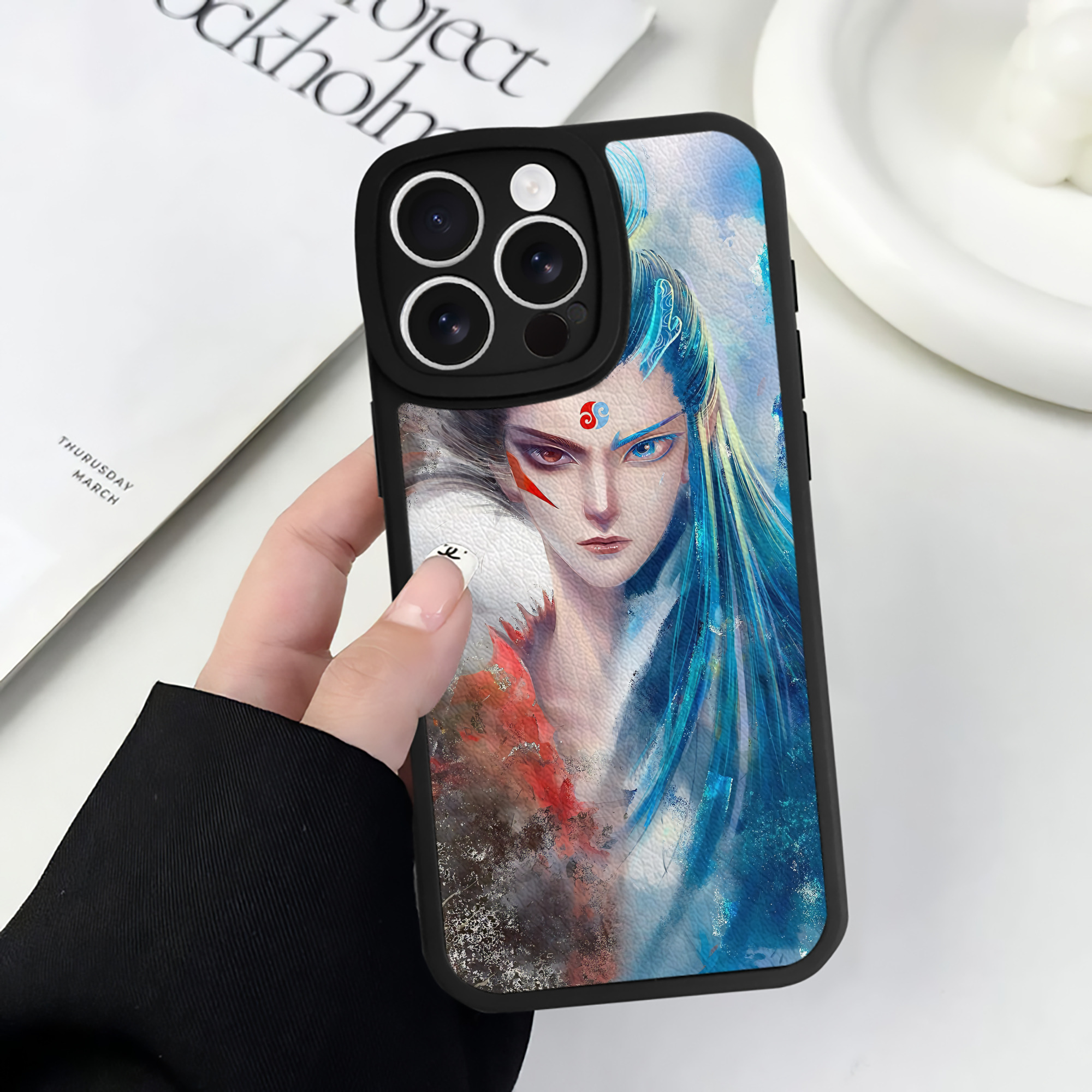 （画像用） Ne Zha 2 ナタ 魔童の大暴れ 【iPhone 16シリーズ対応】シリコンスマホケース（レザー調） 材質：シリコン